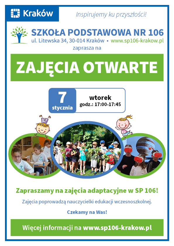 Zajęcia otwarte dla kandydatów do klasy 1 – zapraszamy 7 stycznia!